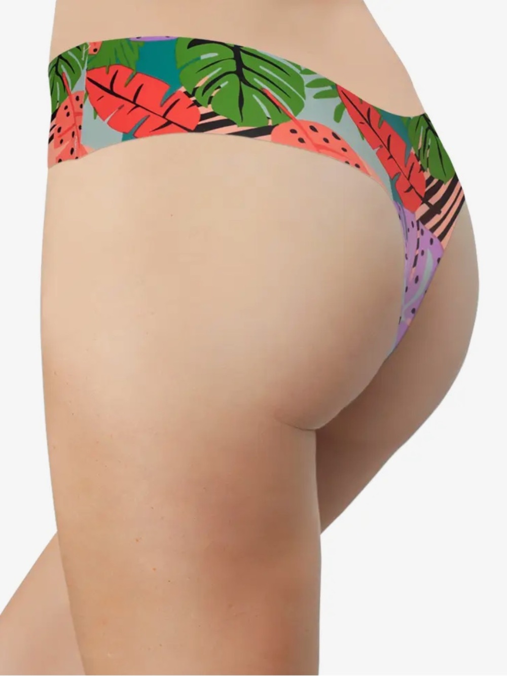 NWT Tropical Leaf Print No Show Thong | Size S-XL
